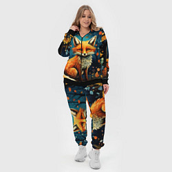 Женский 3D-костюм Лиса в Folk Art стиле, цвет: 3D-черный — фото 2