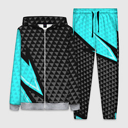 Женский 3D-костюм Черно-голубая абстракция, цвет: 3D-меланж