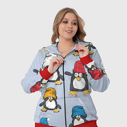 Женский 3D-костюм Смешные пингвины, цвет: 3D-красный — фото 2