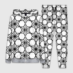 Женский костюм Чёрно-белый абстрактный паттерн из звёзд