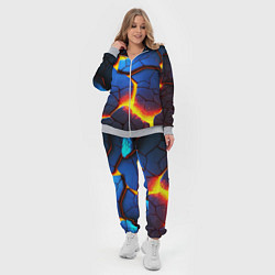 Женский 3D-костюм Яркая неоновая лава, разломы, цвет: 3D-меланж — фото 2