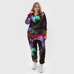 Женский 3D-костюм Магические фиолетовые волны и цветные космические, цвет: 3D-красный — фото 2