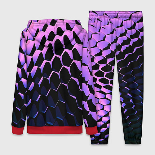 Женский костюм Шестиугольники волны / 3D-Красный – фото 2