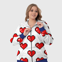 Женский 3D-костюм Сердца в стиле пиксель-арт, цвет: 3D-синий — фото 2