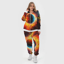 Женский 3D-костюм Планета в огненном космосе, цвет: 3D-белый — фото 2