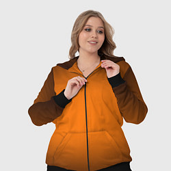 Женский 3D-костюм Кислотный оранжевый с градиентом, цвет: 3D-черный — фото 2