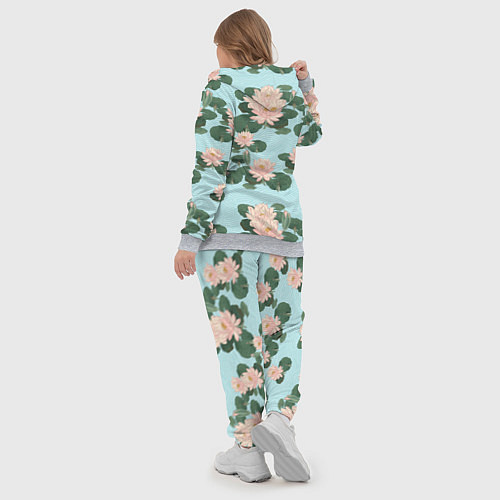 Женский костюм Водяные лилии на бирюзовом фоне / 3D-Меланж – фото 5