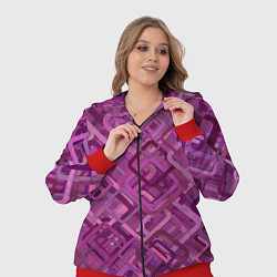 Женский 3D-костюм Фиолетовые диагонали, цвет: 3D-красный — фото 2
