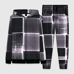 Женский 3D-костюм Серое неоновое в клеточку, цвет: 3D-черный