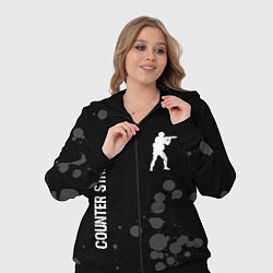 Женский 3D-костюм Counter Strike glitch на темном фоне: надпись, сим, цвет: 3D-черный — фото 2