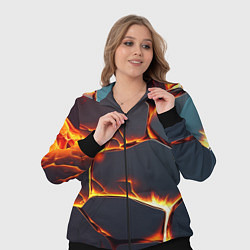 Женский 3D-костюм Огонь из разломленных плит, цвет: 3D-черный — фото 2