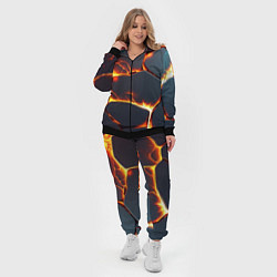 Женский 3D-костюм Огонь из разломленных плит, цвет: 3D-черный — фото 2