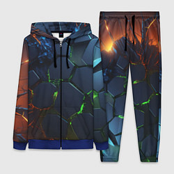 Женский 3D-костюм Взрыв плит, цвет: 3D-синий