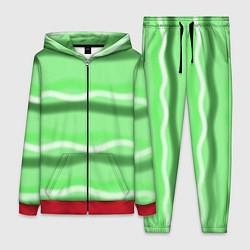Женский 3D-костюм Зеленые волны, цвет: 3D-красный