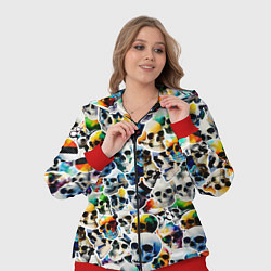 Женский 3D-костюм Акварельные черепа, цвет: 3D-красный — фото 2