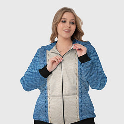 Женский 3D-костюм Кожа синяя белая, цвет: 3D-черный — фото 2