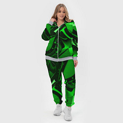 Женский 3D-костюм Зеленые объемные объекты, цвет: 3D-меланж — фото 2
