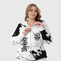 Женский 3D-костюм Slipknot и рок символ на светлом фоне, цвет: 3D-белый — фото 2