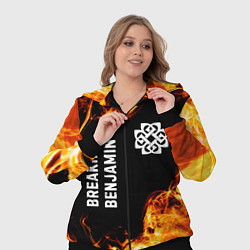 Женский 3D-костюм Breaking Benjamin и пылающий огонь, цвет: 3D-черный — фото 2