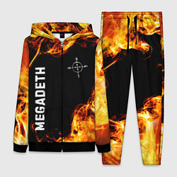Женский 3D-костюм Megadeth и пылающий огонь, цвет: 3D-черный