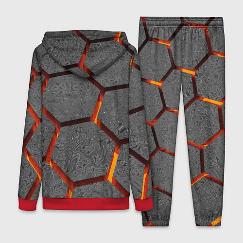 Женский костюм Металлические плиты и лава / 3D-Красный – фото 2