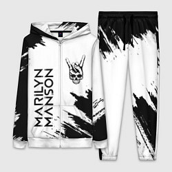 Женский 3D-костюм Marilyn Manson и рок символ на светлом фоне, цвет: 3D-белый
