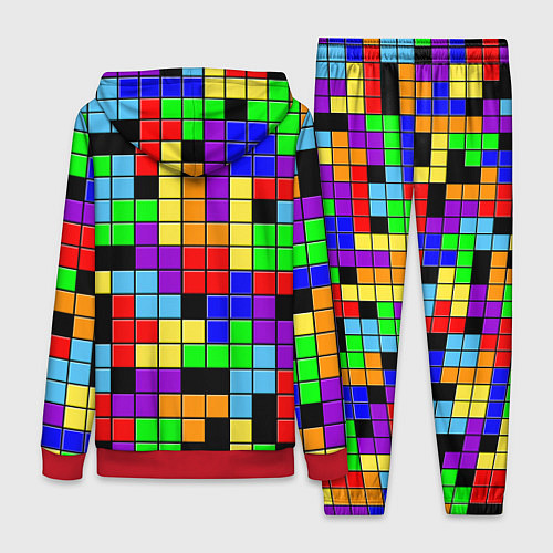 Женский костюм Тетрис цветные блоки / 3D-Красный – фото 2