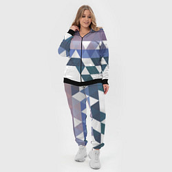Женский 3D-костюм Абстрактные разноцветные треугольники в паттерне, цвет: 3D-черный — фото 2