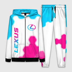 Женский 3D-костюм Lexus neon gradient style: надпись, символ, цвет: 3D-черный