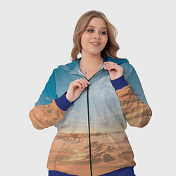 Женский 3D-костюм Пустынная планета и спутник, цвет: 3D-синий — фото 2