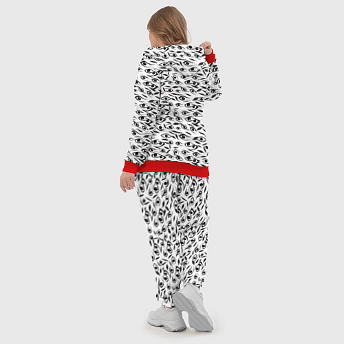 Женский костюм Море глаз на белом фоне / 3D-Красный – фото 5