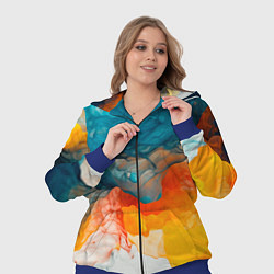 Женский 3D-костюм Синяя и оранжевая жидкости, цвет: 3D-синий — фото 2
