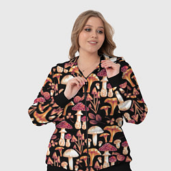 Женский 3D-костюм Грибы в сепии, цвет: 3D-черный — фото 2