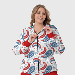 Женский 3D-костюм Русские узоры паттерн, цвет: 3D-красный — фото 2