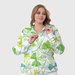 Женский 3D-костюм Зеленая листва, цвет: 3D-белый — фото 2