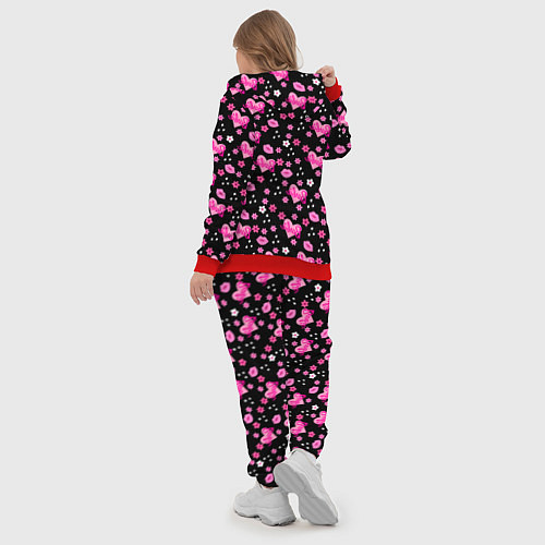 Женский костюм Черный фон, барби и цветы / 3D-Красный – фото 5