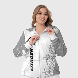Женский 3D-костюм Citroen speed на светлом фоне со следами шин: по-в, цвет: 3D-белый — фото 2