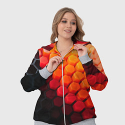 Женский 3D-костюм Hexagon orange, цвет: 3D-меланж — фото 2