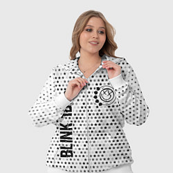Женский 3D-костюм Blink 182 glitch на светлом фоне: надпись, символ, цвет: 3D-белый — фото 2