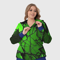 Женский 3D-костюм Зеленое треснутое стекло, цвет: 3D-синий — фото 2