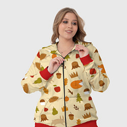 Женский 3D-костюм Паттерн - осень, цвет: 3D-красный — фото 2