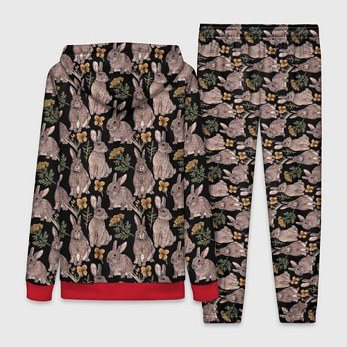 Женский костюм Зайцы и пижма / 3D-Красный – фото 2