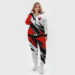 Женский 3D-костюм Ducati - белый и красный, цвет: 3D-черный — фото 2