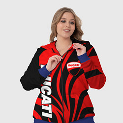 Женский 3D-костюм Ducati - red stripes, цвет: 3D-синий — фото 2