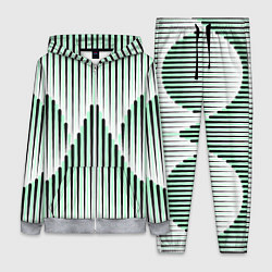 Женский 3D-костюм Зеленый геометрический круглый узор, цвет: 3D-меланж