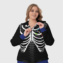 Женский 3D-костюм Скелет: ребра с кистью и красками, цвет: 3D-синий — фото 2