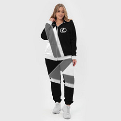 Женский 3D-костюм Лексус - спортивный серый, цвет: 3D-белый — фото 2