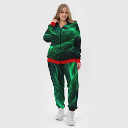 Женский 3D-костюм Зеленая абстракция, цвет: 3D-красный — фото 2