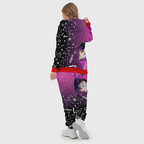 Женский костюм Лил Пип тату фиолетовый / 3D-Красный – фото 5