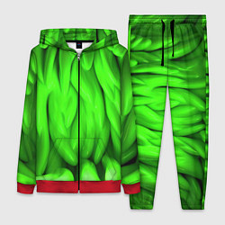 Женский 3D-костюм Зеленая абстрактная текстура, цвет: 3D-красный